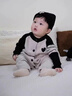 迪士尼（Disney）ins春裝男寶寶帥氣條紋全開(kāi)扣針織連體衣嬰兒潮范外出爬爬服哈衣 爬服 66cm 66 曬單實(shí)拍圖