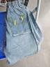 月袖（YUEXIU）牛仔褲子女新款夏季薄款寬松顯瘦百搭潮流五分褲松緊腰直筒褲 曬單實(shí)拍圖