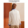 Teenie Weenie小熊女裝毛衣2025秋新款提花學(xué)院休閑舒適圓領(lǐng)針織衫 象牙白 S 曬單實(shí)拍圖