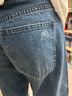 優(yōu)衣庫合作款女裝直筒牛仔褲/水洗產(chǎn)品休閑褲子25春夏新款476209 65 寶藍色 24 /155/62A 曬單實(shí)拍圖