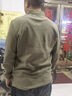 袋鼠（DAISHU）純棉長(cháng)袖t恤男春秋季中青年純色寬松翻領(lǐng)休閑Polo領(lǐng)打底衫上衣男 FL8012軍綠 175/XL 推薦140-155斤 曬單實(shí)拍圖
