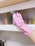 JCZS日本丁腈手套廚房洗碗加厚耐磨加長(cháng)防水女士防護耐用家務(wù)清潔專(zhuān)用 掛繩款【粉色3雙】耐用型 加長(cháng)不進(jìn)水 S 曬單實(shí)拍圖