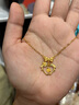 中銀億金蝴蝶結(jié)黃金項(xiàng)鏈女愛(ài)心玫瑰足金吊墜套鏈生日情人節(jié)禮物送女友老婆 蝴蝶結(jié)愛(ài)心玫瑰套鏈 金重約7.5g 曬單實(shí)拍圖