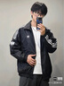adidas休閑簡(jiǎn)約三條紋梭織立領(lǐng)夾克外套男裝秋季阿迪達斯三葉草   黑色 (偏小，推薦買(mǎi)大1碼)   M 曬單實(shí)拍圖