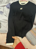 MO&Co.【美麗諾綿羊毛】假兩件拼接修身百搭針織衫內搭外穿摩安珂 黑色-第2批 L 170 曬單實(shí)拍圖