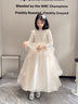 DOMIAMIAKIDS女童主持人晚禮服大童婚禮女孩生日公主裙兒童鋼琴演奏演出服 香檳色蝴蝶 【贈裙撐】 160 cm 曬單實拍圖