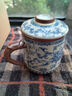金鑲玉仿宋汝窯茶杯 陶瓷帶過(guò)濾茶水杯馬克杯辦公家用泡茶具 纏枝蓮青花 曬單實(shí)拍圖
