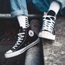 匡威（Converse）高幫帆布鞋 男鞋女鞋 運動(dòng)休閑鞋 黑色情侶鞋子男 101010 36 曬單實(shí)拍圖