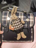 察今小眾雙肩包時(shí)尚女2025新款秋冬時(shí)尚感小背包多功能格子休閑手提包 黑色+兔子掛件 曬單實(shí)拍圖