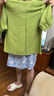 棉麻刺繡媽媽裝V領(lǐng)襯衫女夏季洋氣減齡寬松顯瘦套頭含棉小衫上衣 M-336綠色 L 建議105-120斤 曬單實拍圖
