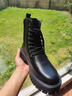 卡帝樂(lè )鱷魚(yú)（CARTELO）英倫風(fēng)ins黑色馬丁靴男潮流春秋新款真皮工裝機車(chē)靴韓版高幫靴子 黑色+內增高 42 曬單實(shí)拍圖