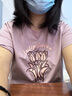 德瑪納【巴黎假日】夏新圓領(lǐng)郁金香印花短袖t恤女棉氨清爽無(wú)壓女式t恤 曬單實(shí)拍圖