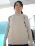 皮爾卡丹（pierre cardin）高端品牌100休閑羊.絨衫女秋冬半高領(lǐng)毛衣加厚寬松羊.毛打底針織 奶酪駝 2XL 【130-140斤】 曬單實(shí)拍圖
