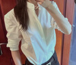 匆蒙2025白色襯衫女內(nèi)搭春夏親膚透氣抗皺職業(yè)裝商務(wù)休閑面試工服修身 曬單實拍圖