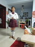 六指鼠男童兒童女童春秋過(guò)膝足球襪子運動(dòng)精梳棉中長(cháng)筒夏季薄款女寶長(cháng)襪 2白底黑杠 8-15歲（網(wǎng)725加長(cháng)）平鋪約45cm 曬單實(shí)拍圖