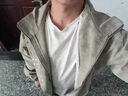 NYING美式扎染pu皮外套男25秋季新款高街潮牌立領(lǐng)休閑夾克痞帥寬松上衣 灰色 L （130-150斤） 曬單實(shí)拍圖
