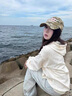 南木熊衛衣女學(xué)生連帽碎花衛衣外套女2025秋開(kāi)衫拉鏈寬松休閑學(xué)院風(fēng)薄款 米杏色L【105-115斤】 曬單實(shí)拍圖