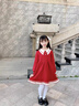 蕉京女童連衣裙秋冬款2024新款兒童洋氣公主裙女大童秋裝加厚針織裙子 酒紅色（不加絨） 150 cm 曬單實(shí)拍圖