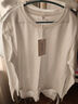 美洋（MEIYANG）小舒服T恤 全棉密織圓領(lǐng)正肩基礎百搭長(cháng)袖上衣基礎百搭秋季 米白色 2XL 曬單實(shí)拍圖