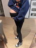 南叮雅格孕婦牛仔褲秋冬新款外穿孕婦褲子新款加絨彈力修身顯瘦小腳褲長褲 黑色春秋款 L 110-125斤 曬單實拍圖