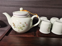 連山閣 陶瓷泡茶壺帶過(guò)濾網(wǎng)內膽大號容量家用茶具單壺沖茶器杯子套裝 升級玉蘭花茶壺陶瓷650ml（一壺六杯 曬單實(shí)拍圖