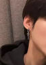 自由說(shuō)復古耳環(huán)男士十字架耳墜長(cháng)款耳釘吊墜獨特美式嘻哈耳扣男朋克耳飾 單只 曬單實(shí)拍圖