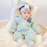 G.duck新生嬰兒兒連體衣秋冬夾棉外套男衣服冬裝棉服寶寶冬季外出抱衣女 BB--印花熊  綠色 冬款 80cm 曬單實(shí)拍圖
