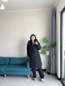 波司登（BOSIDENG）25新款羽絨服女及膝長(cháng)款90絨寬松舒適通勤連帽保暖外套B250245116 黑色8056 S 160/84A 體重約100-110斤 曬單實(shí)拍圖