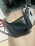 裘真【明星同款】植鞣羊皮月牙hobo包通勤單肩腋下包包女 黑色小號 小包/大包 曬單實(shí)拍圖