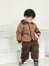 班喜迪男童套裝秋冬裝2025新款兒童加絨夾棉外套棉服褲子冬季男寶寶衣服 咖色 90 曬單實(shí)拍圖