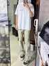 栗譜黃泥戰馬牛仔褲子男春夏季休閑百搭修身褲美式vibe潮牌直筒長(cháng)褲男 K035-黃泥色 XL （建議120-135斤） 曬單實(shí)拍圖