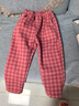 G.duck童裝女童褲子秋冬加絨兒童毛呢褲加厚保暖寶寶衛褲春秋女孩格子褲 兔子粉色【加絨】 120 建議110-120cm6-7歲 曬單實(shí)拍圖