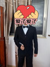 羅蒙西服套裝男士商務(wù)修身西裝男職業(yè)正裝小西服新郎伴郎結婚禮服外套 黑色雙扣【西服+西褲+馬甲+襯衫 XL /175【115-130斤】+7件禮品 曬單實(shí)拍圖