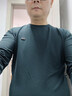 恒源祥長(cháng)袖T恤男士含桑蠶絲圓領(lǐng)純色百搭打底上衣HJ150 墨綠 175/92A  曬單實(shí)拍圖