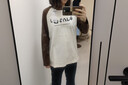 森馬長袖T恤女中長款印花插肩袖拼色春裝趣味寬松圖案打底衫小眾 白咖色調(diào)00315 S 曬單實拍圖