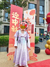 今兮古兮女童國風(fēng)漢服秋裝連衣裙春秋裝唐裝中秋幼兒園公主裙 霧紫    110 曬單實(shí)拍圖