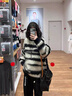棉之雪2025秋冬新款高級感百搭條紋毛衣男女慵懶風(fēng)美式復古針織衫 水墨黑色 3XL 【170CM-178CM】 曬單實(shí)拍圖