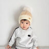 TUTORGOOSE寶寶帽子韓系百搭毛球護耳帽秋冬季男女童保暖套頭帽加厚嬰兒超萌 毛球CHOCO-米色 建議6-18個(gè)月（帽圍44-48cm） 均碼 曬單實(shí)拍圖