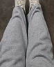 方致運動(dòng)褲女秋冬季加絨衛褲寬松窄版闊腿褲高腰直筒褲小個(gè)子休閑褲 淺灰 【春秋】常規 M 【100-110斤】卡碼拍大 曬單實(shí)拍圖