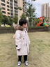 skingcond童服女童冬季洋氣新款中小童加厚短款休閑純色服 米白色（原色貉子毛領(lǐng)）   0GB 90 CM(身高8090cm) 曬單實(shí)拍圖