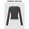 UR2025冬季新款女裝簡(jiǎn)約休閑拼接撞色長(cháng)袖T恤UYL450283 深灰花灰 L 曬單實(shí)拍圖