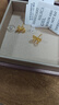 六福珠寶 足金花絲蝴蝶結(jié)黃金耳釘 計(jì)價(jià) 約1.27克-配硅膠耳堵 曬單實(shí)拍圖