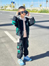 G.DUCKKIDS童裝兒童外套男童春秋季新款連帽風(fēng)衣中小童男孩休閑印花潮流夾克 黑色giesoqq 130 (建議身高120cm 8-9歲)cm 曬單實(shí)拍圖