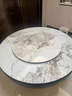 巖板旋轉伸縮變形餐桌帶轉盤(pán)可變大小圓桌小戶(hù)型家用多功能吃飯桌 單層巖板1.6米變2.2米【三層】 曬單實(shí)拍圖