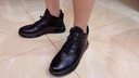 保菲羅亞增高鞋男士隱形內增高男鞋冬季新款馬丁靴男百搭高幫休閑皮鞋子男 黑色 增高8cm 41 曬單實(shí)拍圖