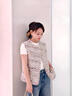 Laurèl勞芮新款小香風(fēng)紫灰花紗背心女LWD353B00700 紫混色 XS 曬單實(shí)拍圖