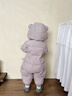 班喜迪嬰兒羽絨服連體衣冬季女寶寶衣服白鴨絨連帽哈衣爬服冬裝外出抱服 紫色 90 充絨量：82g 曬單實(shí)拍圖
