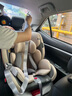 貝倍適（BAYBETSS）兒童安全座椅汽車(chē)用0-4-12歲寶寶360度旋轉嬰兒車(chē)載坐椅ISOFIX 米灰色【遮陽(yáng)棚+上拉帶+側保護】 曬單實(shí)拍圖