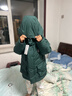 保姆鵝 兒童羽絨服中長(cháng)款連帽加厚聚暖中大童防風(fēng)雪防寒工裝羽絨冬季 松針綠 130 曬單實(shí)拍圖