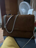 CHARLES&KEITH25秋新品大容量仿麂皮簡(jiǎn)約腋下包女生日禮物CK2-20271514-1 Sienna Brown赭石棕 L 曬單實(shí)拍圖